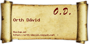 Orth Dávid névjegykártya
